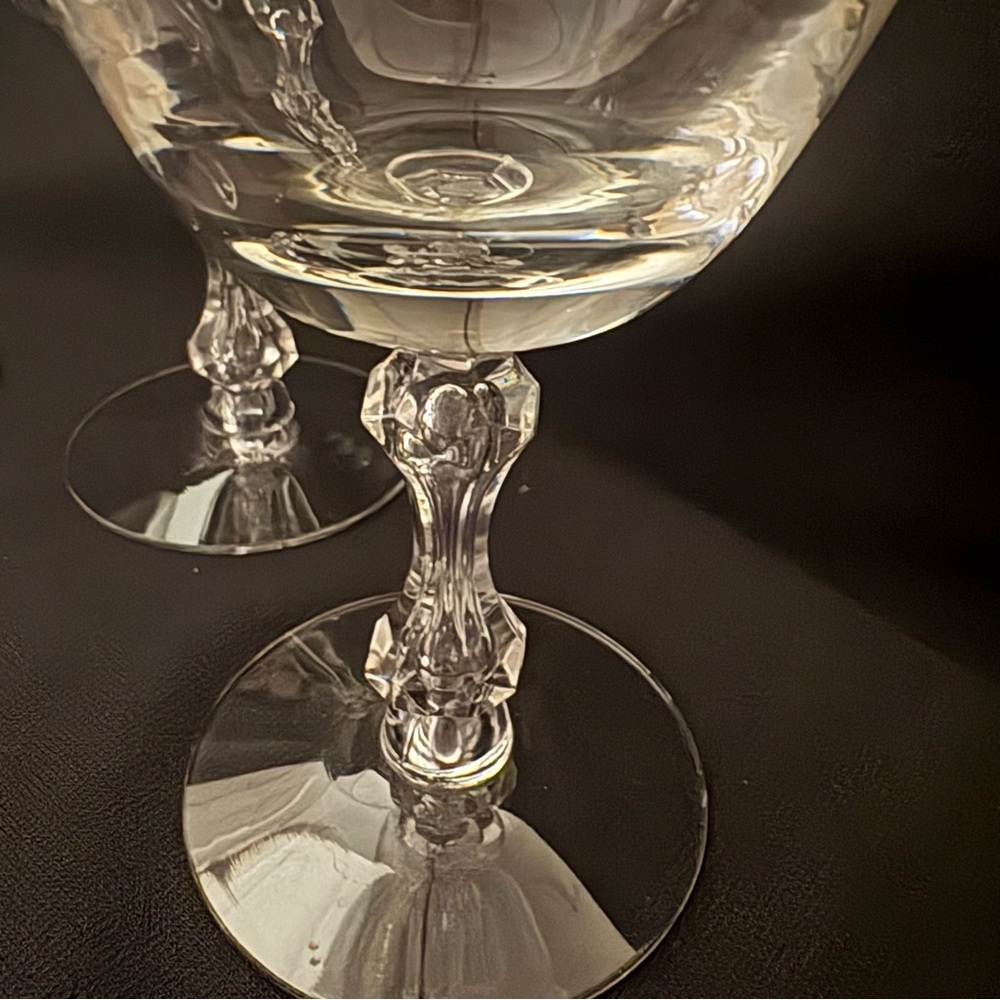 Tiffin Churchill Crystal Goblets Set of 4 Apple Core Stem Vintage - Picture 3 of 6